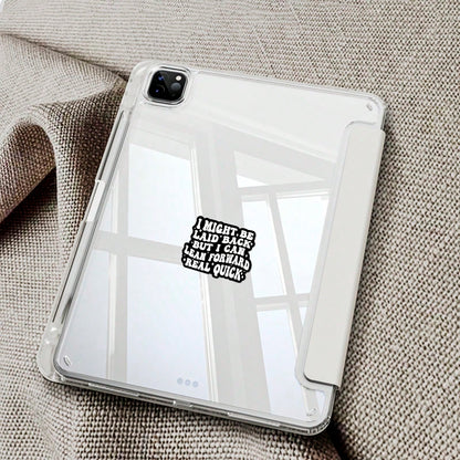 1/2/5pcs I MIGHT BE LAID BACK Sticker, Durable & UV-Protected| Glossy Finish,Perfect For Laptops, Water Bottles, Phones| Ideal Gift For Book Lovers & Readers, For Return School, Book Lover Gifts,Art