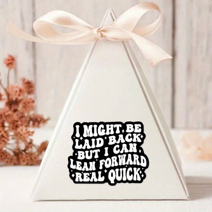 1/2/5pcs I MIGHT BE LAID BACK Sticker, Durable & UV-Protected| Glossy Finish,Perfect For Laptops, Water Bottles, Phones| Ideal Gift For Book Lovers & Readers, For Return School, Book Lover Gifts,Art