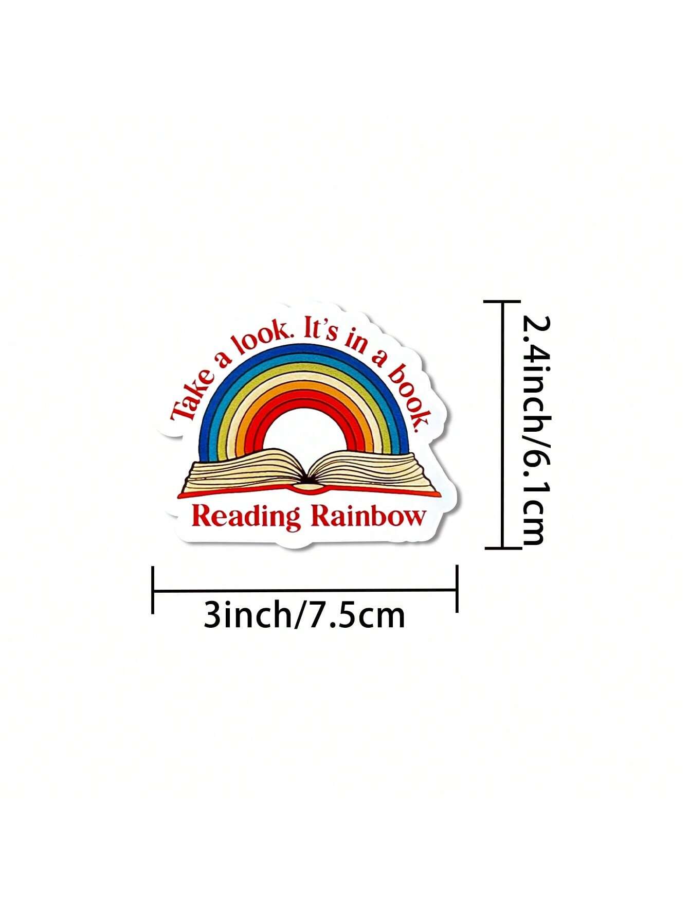 1/2/5pcs Reading Rainbow Sticker| Fun And Quirky Vinyl Decal For Planners, Journals, And Laptops| Cute And Mindful Design For Meditation, Wellness Enthusiasts, And Book Lovers|, Artsy, Positive Aff