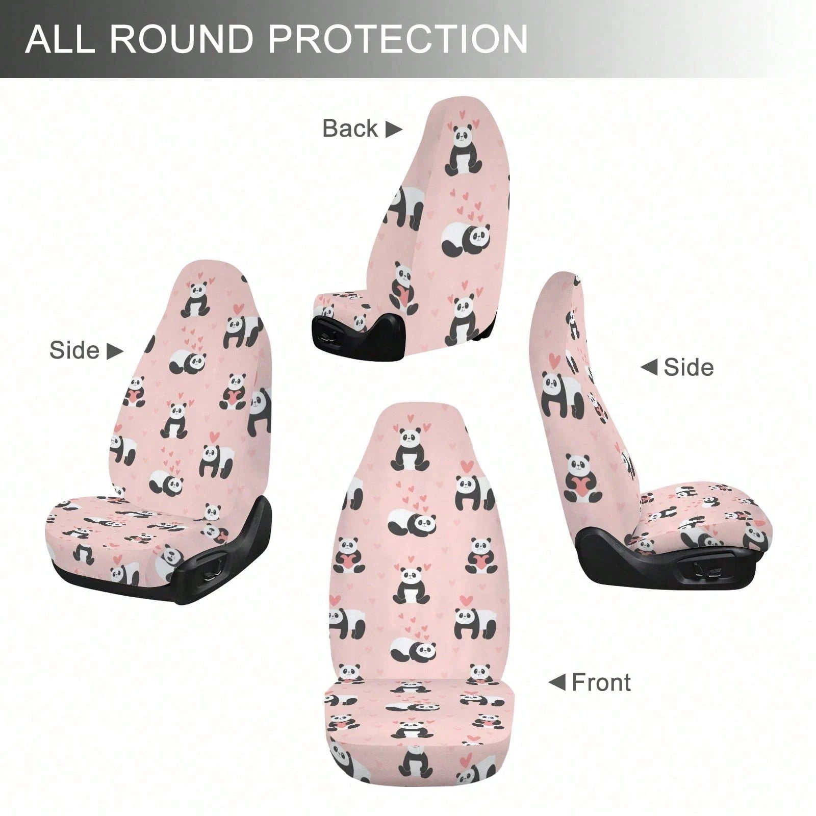 1/2 Pcs Leopard Print Hibiscus Floral Car Seat Covers, Universal Fit, Breathable & Comfortable, Easy To Install & Clean, All-Round Seat Protection, Gold Red Flower Pattern, Automotive Seat Protector F