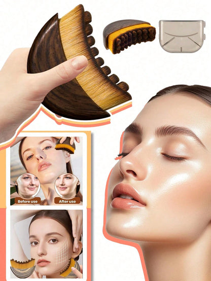 1/2pcs Lymphatic Drainage Brush: Facial And Body Detox Massager For Chin/Jaw Sculpting. Ergonomic, Portable Tool. Results Show With Continued Use. Suitable For Spas, Self-Care, Esthetician Use, And Fa