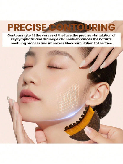 1/2pcs Lymphatic Drainage Brush: Facial And Body Detox Massager For Chin/Jaw Sculpting. Ergonomic, Portable Tool. Results Show With Continued Use. Suitable For Spas, Self-Care, Esthetician Use, And Fa