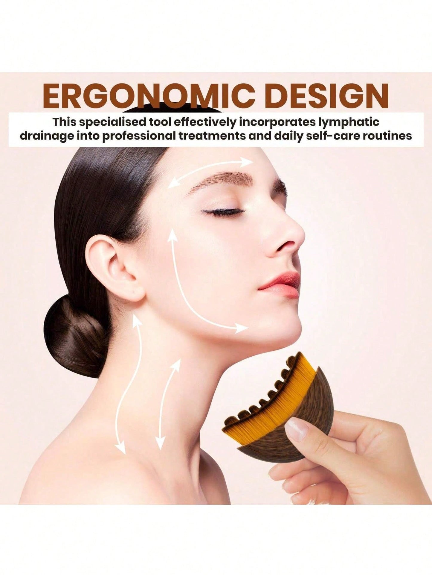 1/2pcs Lymphatic Drainage Brush: Facial And Body Detox Massager For Chin/Jaw Sculpting. Ergonomic, Portable Tool. Results Show With Continued Use. Suitable For Spas, Self-Care, Esthetician Use, And Fa