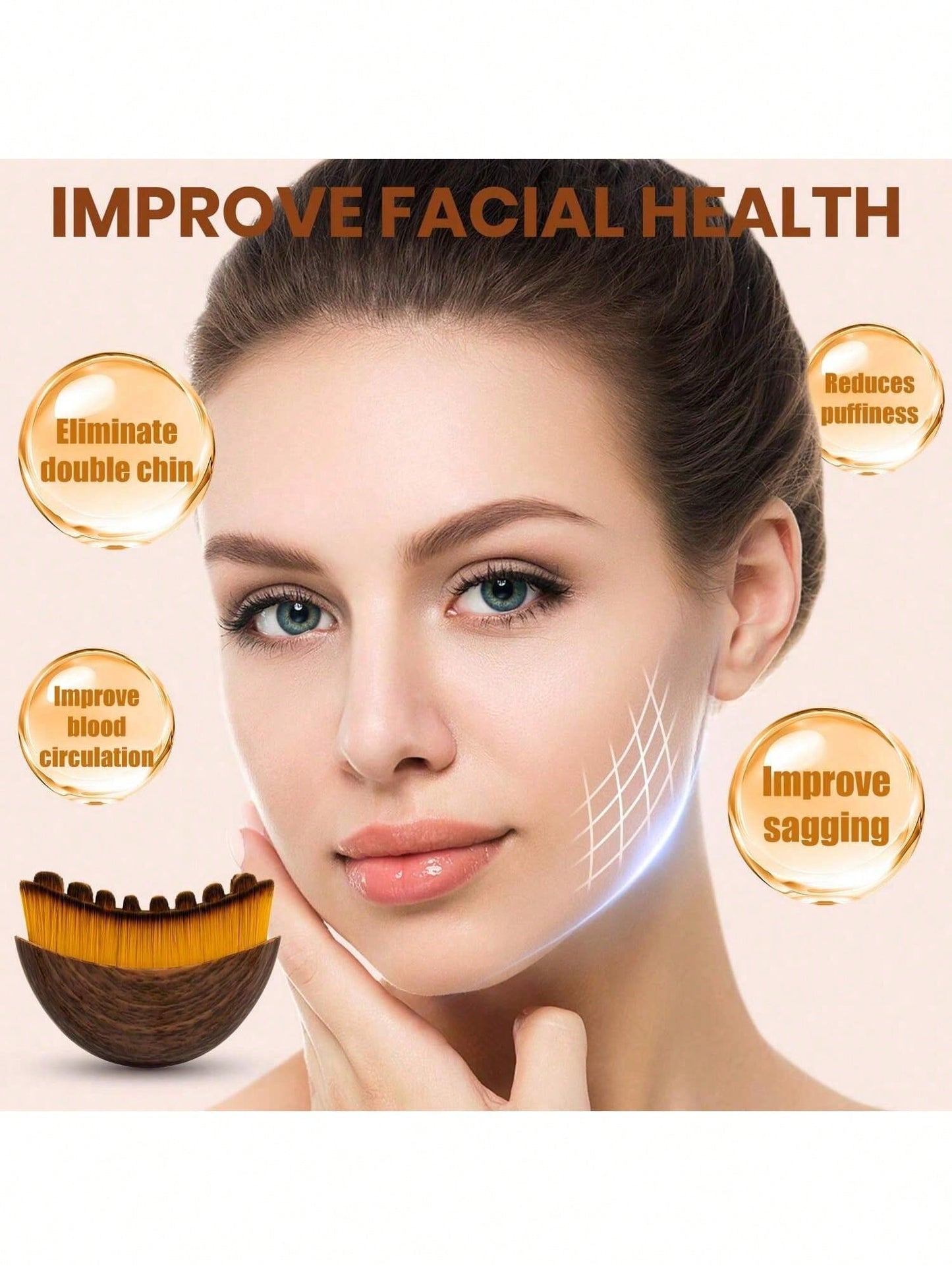 1/2pcs Lymphatic Drainage Brush: Facial And Body Detox Massager For Chin/Jaw Sculpting. Ergonomic, Portable Tool. Results Show With Continued Use. Suitable For Spas, Self-Care, Esthetician Use, And Fa
