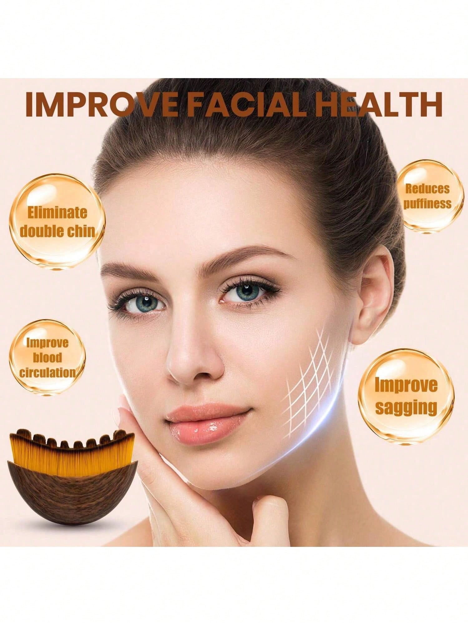 1/2pcs Lymphatic Drainage Brush: Facial And Body Detox Massager For Chin/Jaw Sculpting. Ergonomic, Portable Tool. Results Show With Continued Use. Suitable For Spas, Self-Care, Esthetician Use, And Fa