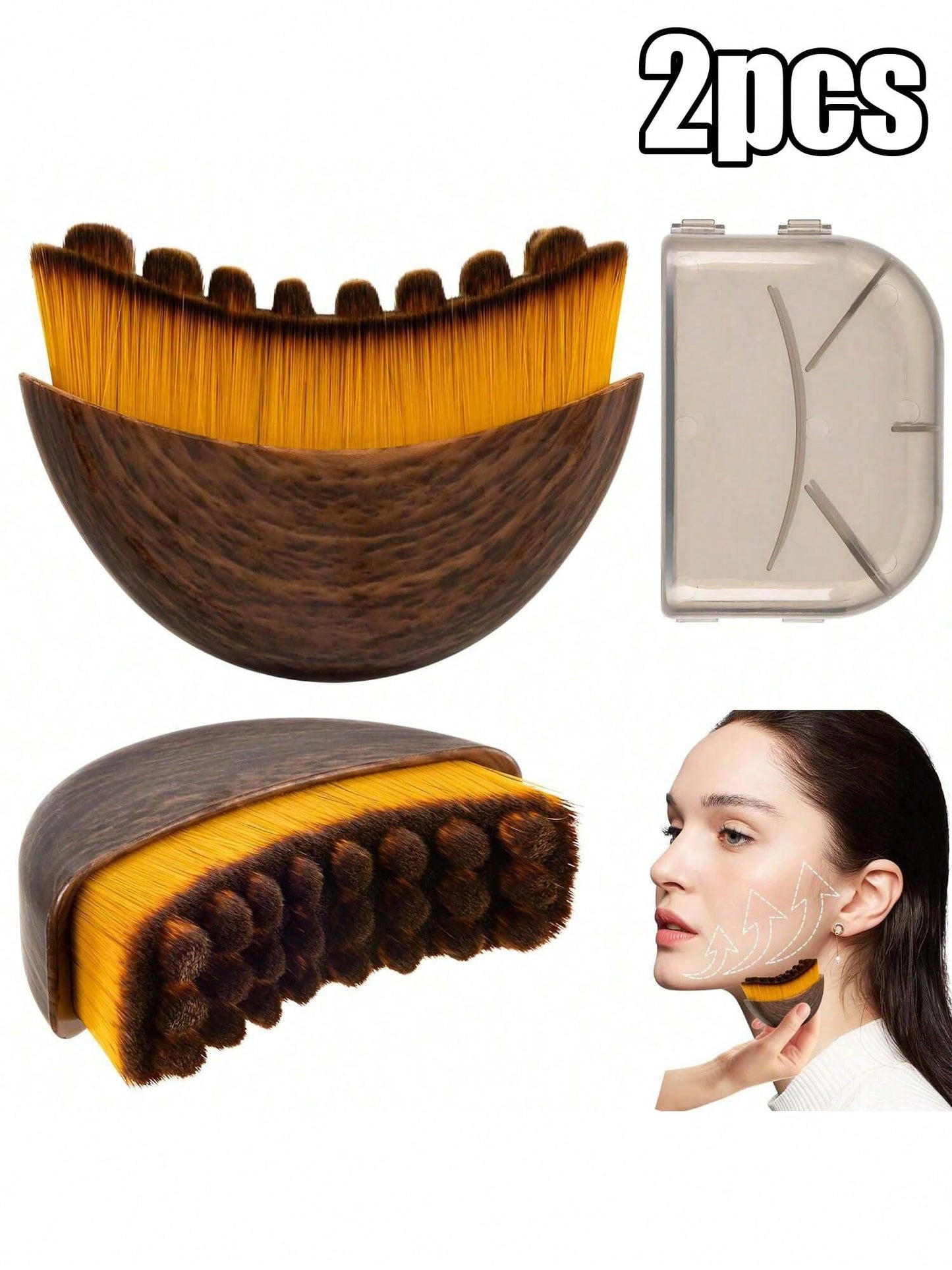 1/2pcs Lymphatic Drainage Brush: Facial And Body Detox Massager For Chin/Jaw Sculpting. Ergonomic, Portable Tool. Results Show With Continued Use. Suitable For Spas, Self-Care, Esthetician Use, And Fa