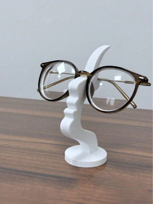 1/2pcs New Fun Desktop Glasses Holder, Unique Curved Design Practical Minimalist Black Glasses Stand, Durable Plastic Material, Suitable For Living Room, Bedroom, Office, Decorative Desktop Or Bedside