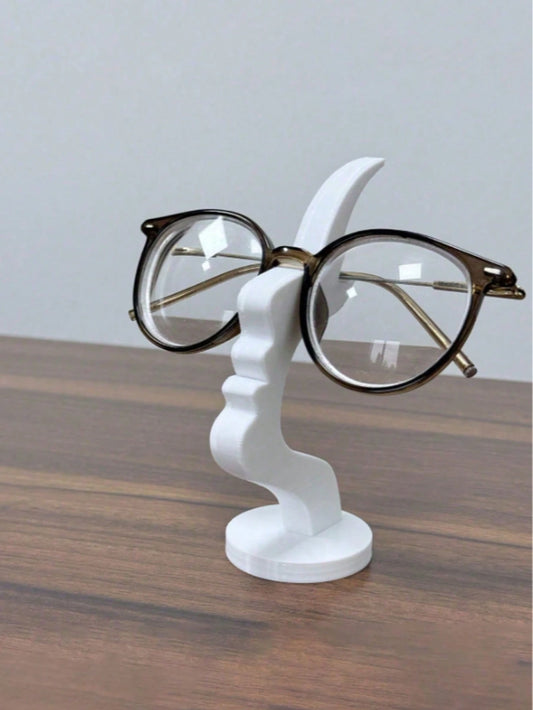 1/2pcs New Fun Desktop Glasses Holder, Unique Curved Design Practical Minimalist Black Glasses Stand, Durable Plastic Material, Suitable For Living Room, Bedroom, Office, Decorative Desktop Or Bedside