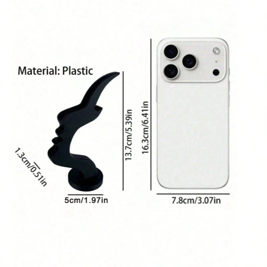 1/2pcs New Fun Desktop Glasses Holder, Unique Curved Design Practical Minimalist Black Glasses Stand, Durable Plastic Material, Suitable For Living Room, Bedroom, Office, Decorative Desktop Or Bedside
