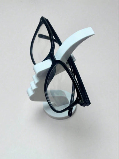 1/2pcs New Fun Desktop Glasses Holder, Unique Curved Design Practical Minimalist Black Glasses Stand, Durable Plastic Material, Suitable For Living Room, Bedroom, Office, Decorative Desktop Or Bedside