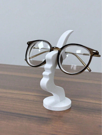 1/2pcs New Fun Desktop Glasses Holder, Unique Curved Design Practical Minimalist Black Glasses Stand, Durable Plastic Material, Suitable For Living Room, Bedroom, Office, Decorative Desktop Or Bedside