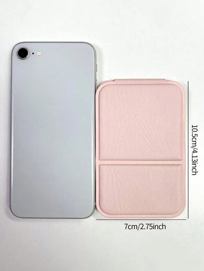 1/2pcs Portable Makeup Mirror, Solid Color PU Leather Foldable Pocket Mirror For Travel, Home Decor And School Supplies
