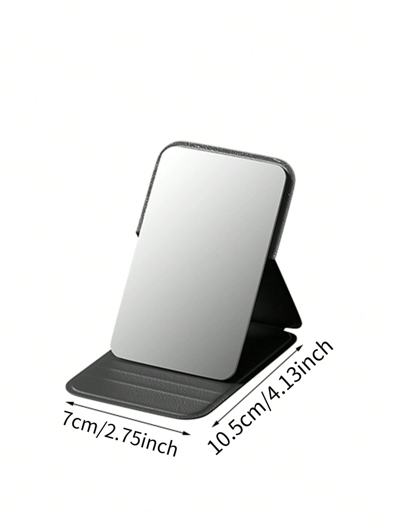 1/2pcs Portable Makeup Mirror, Solid Color PU Leather Foldable Pocket Mirror For Travel, Home Decor And School Supplies