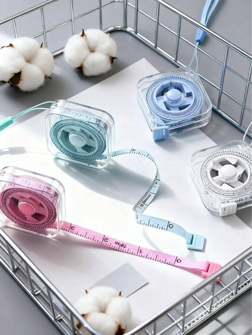 1/2PCS Retractable Flexible Tape Measure With Lanyard And Button, Dual-Sided CM/Inch Scale With Push-Button Lock, Ergonomic Portable Sewing & Body Measuring Tape For Waist, Bust, DIY Crafts (Multi-Co