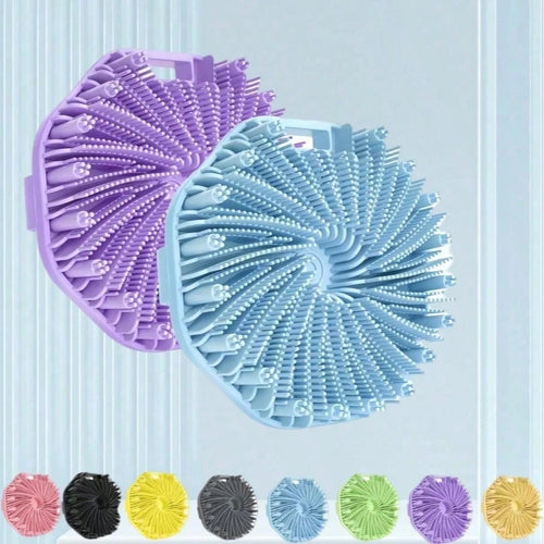 1/2pcs Silicone Bath Brush, Silicone Body Exfoliating Brush, Ergonomic Handle, Soft & Skin-Friendly, Suitable For Sensitive Skin, Effective Shower Callus Removal, Battery-Free, Portable For Home & Tra