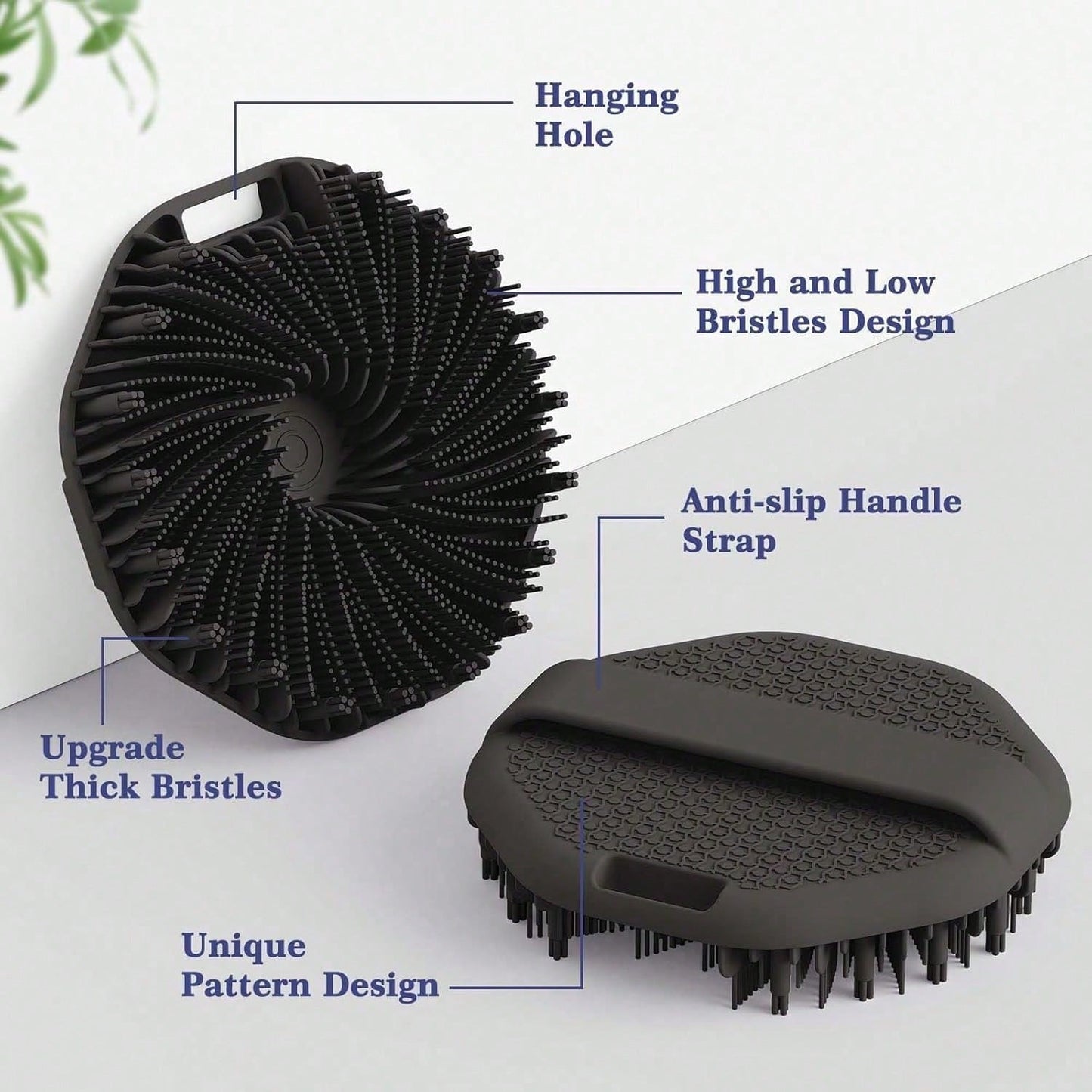 1/2pcs Silicone Bath Brush, Silicone Body Exfoliating Brush, Ergonomic Handle, Soft & Skin-Friendly, Suitable For Sensitive Skin, Effective Shower Callus Removal, Battery-Free, Portable For Home & Tra