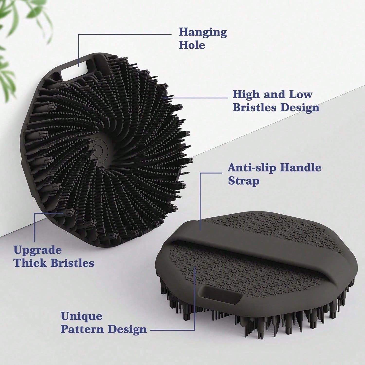 1/2pcs Silicone Bath Brush, Silicone Body Exfoliating Brush, Ergonomic Handle, Soft & Skin-Friendly, Suitable For Sensitive Skin, Effective Shower Callus Removal, Battery-Free, Portable For Home & Tra