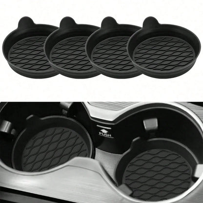 1/2pcs Silicone Car Cup Holder, Non-Slip Universal Cup Mat, Suitable For All Car Models (Black), Essential For Women Storage, Travel, Dorm Organization