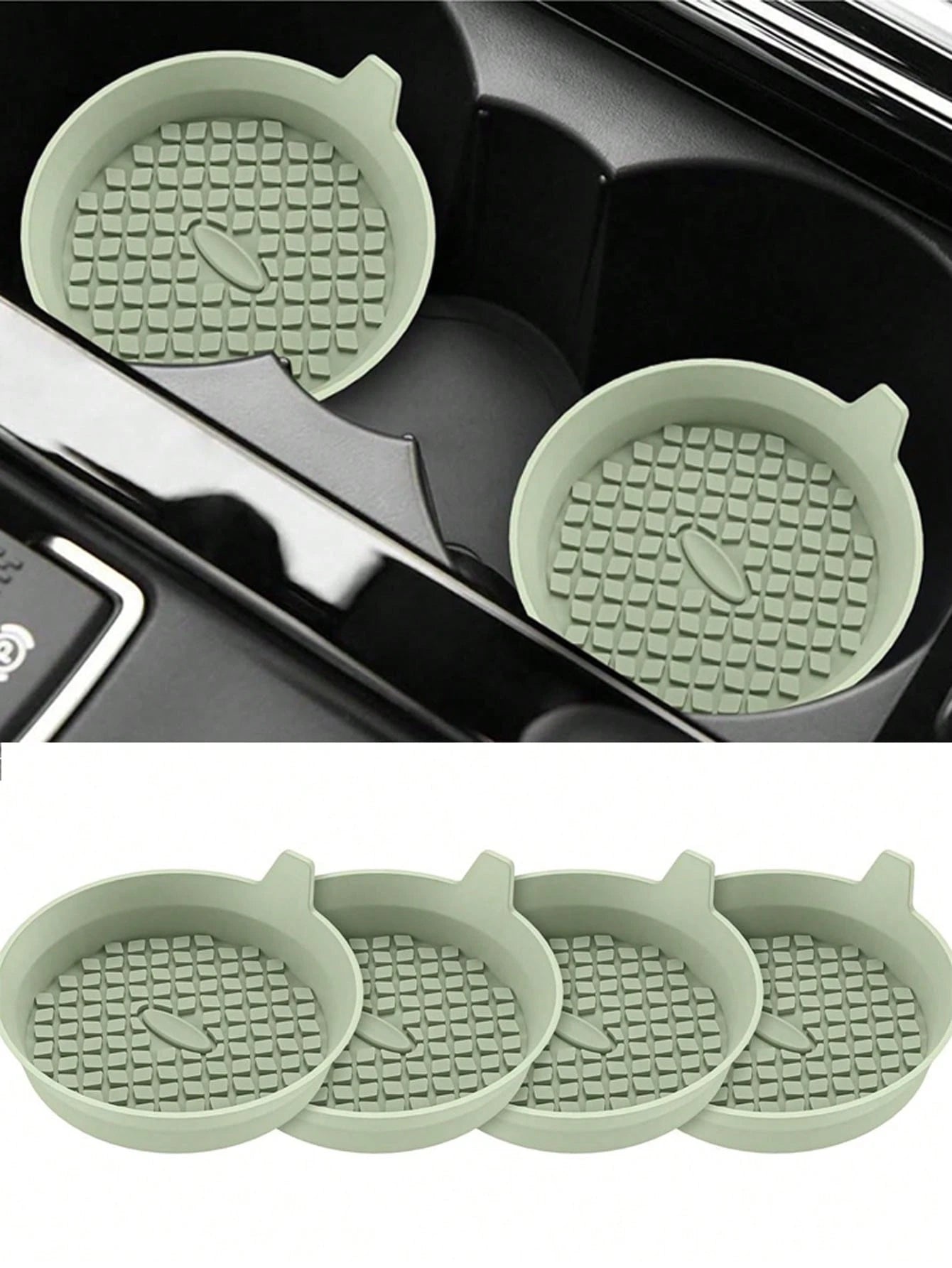 1/2pcs Silicone Car Cup Holder, Non-Slip Universal Cup Mat, Suitable For All Car Models (Black), Essential For Women Storage, Travel, Dorm Organization