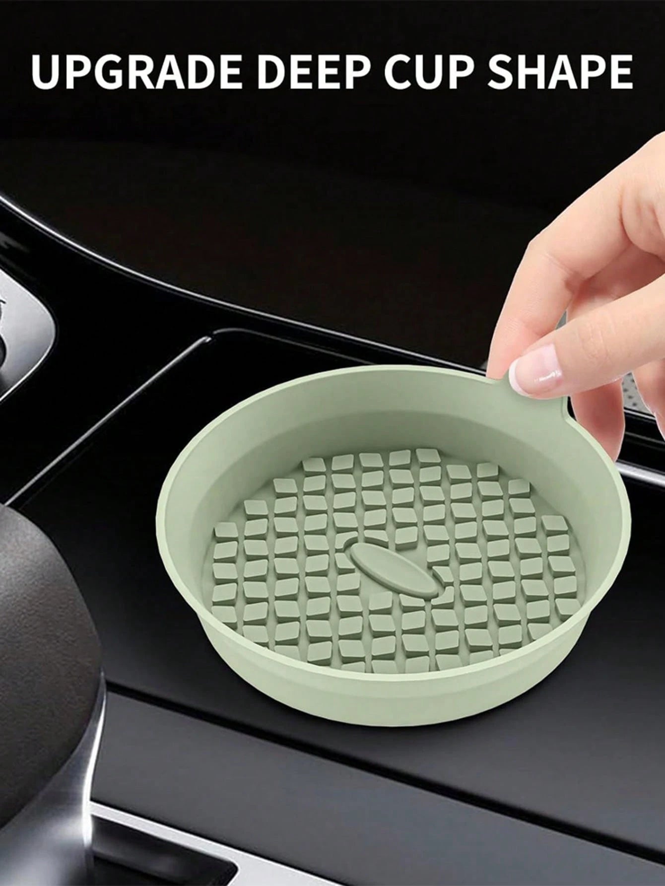 1/2pcs Silicone Car Cup Holder, Non-Slip Universal Cup Mat, Suitable For All Car Models (Black), Essential For Women Storage, Travel, Dorm Organization