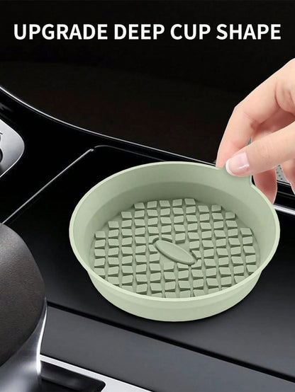 1/2pcs Silicone Car Cup Holder, Non-Slip Universal Cup Mat, Suitable For All Car Models (Black), Essential For Women Storage, Travel, Dorm Organization