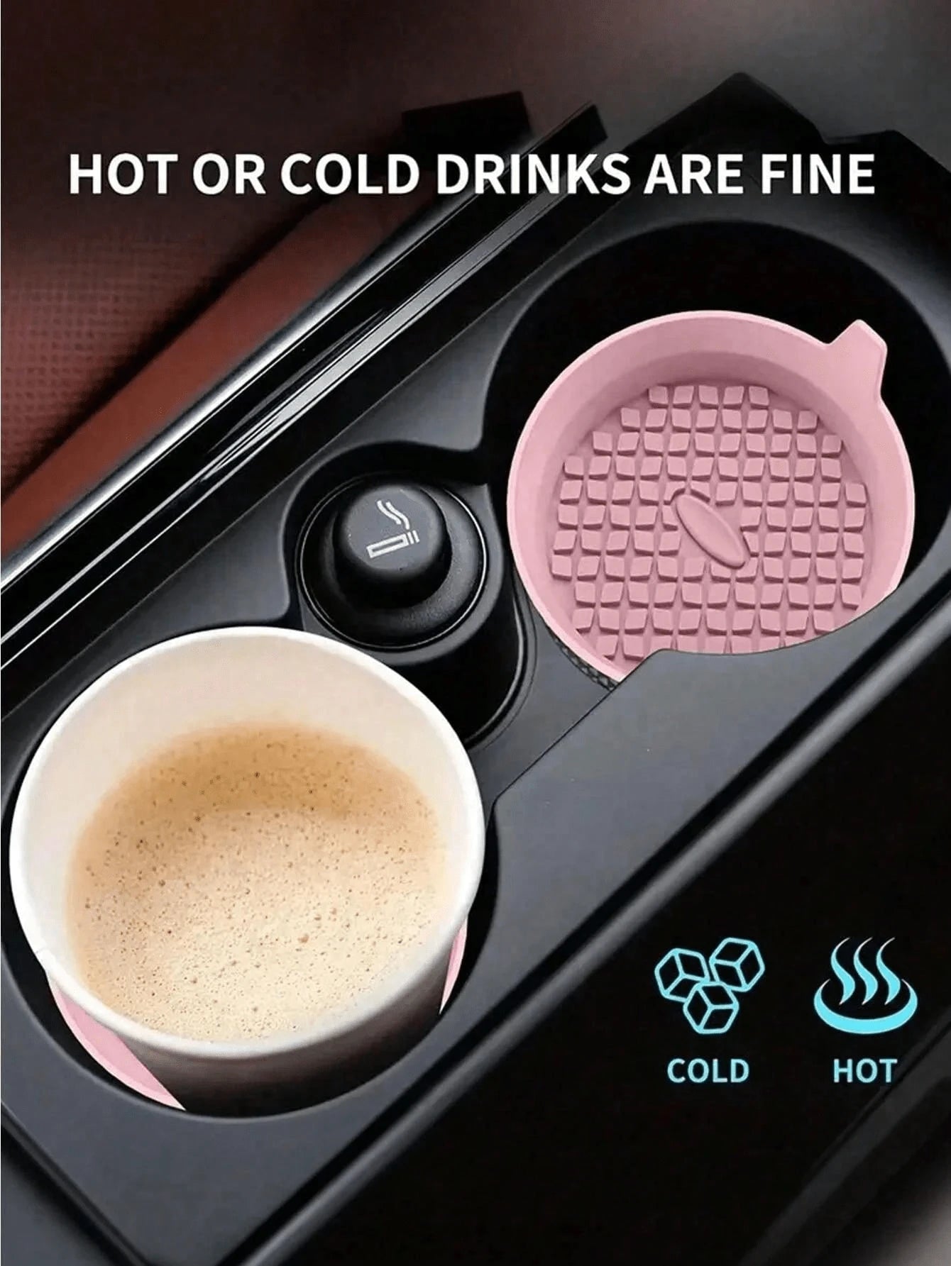 1/2pcs Silicone Car Cup Holder, Non-Slip Universal Cup Mat, Suitable For All Car Models (Black), Essential For Women Storage, Travel, Dorm Organization