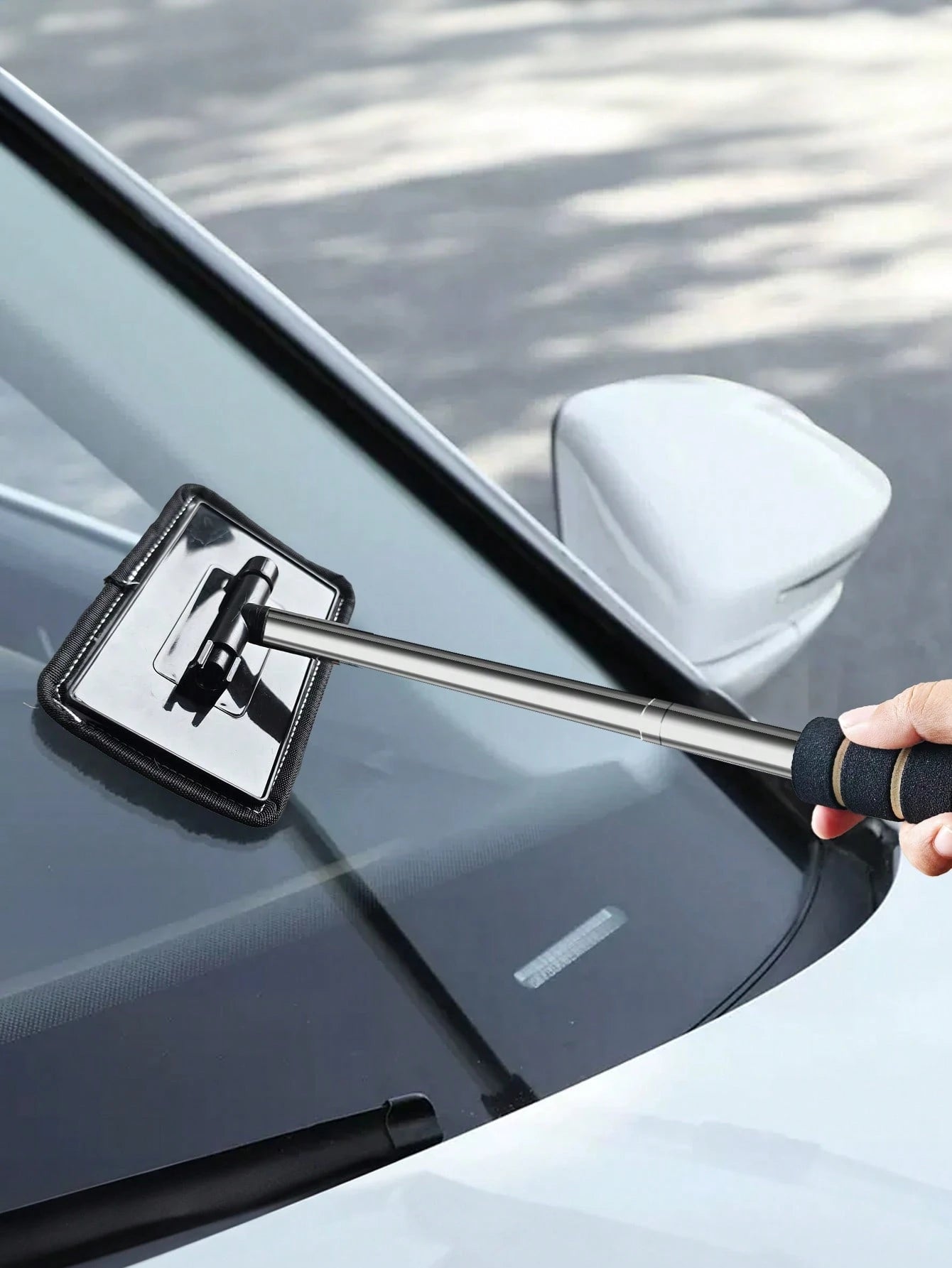 1/3/5pcs Microfiber Cloth Windshield Cleaning Tool Kit- Detachable Handle Car Glass Cleaner Brush, Car Glass Scraper, Interior Accessories, Car Cleaning Set, Car Glass Cleaner, Windshield Cleaner, Au