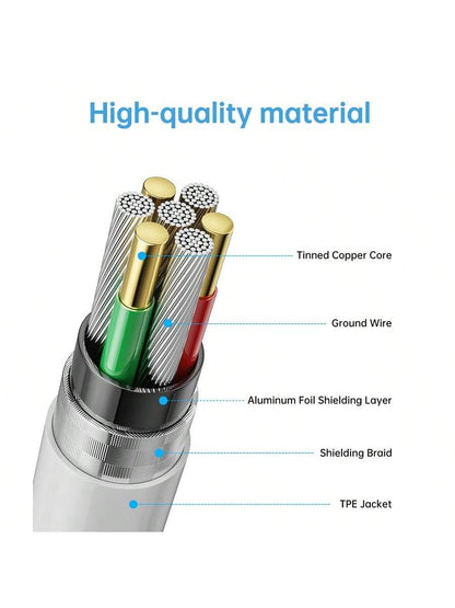 1/3/5pcs PD 60W Fast Charging 3.3ft/100cm High-Efficiency Data Transfer Fast Charging Cable Compatible With IPhone 16 Series, 17 Pro Max/17 Pro/17 Plus/17/16/15, S25/S24/S23/S22/S21/S20 Ultra Plus, Se