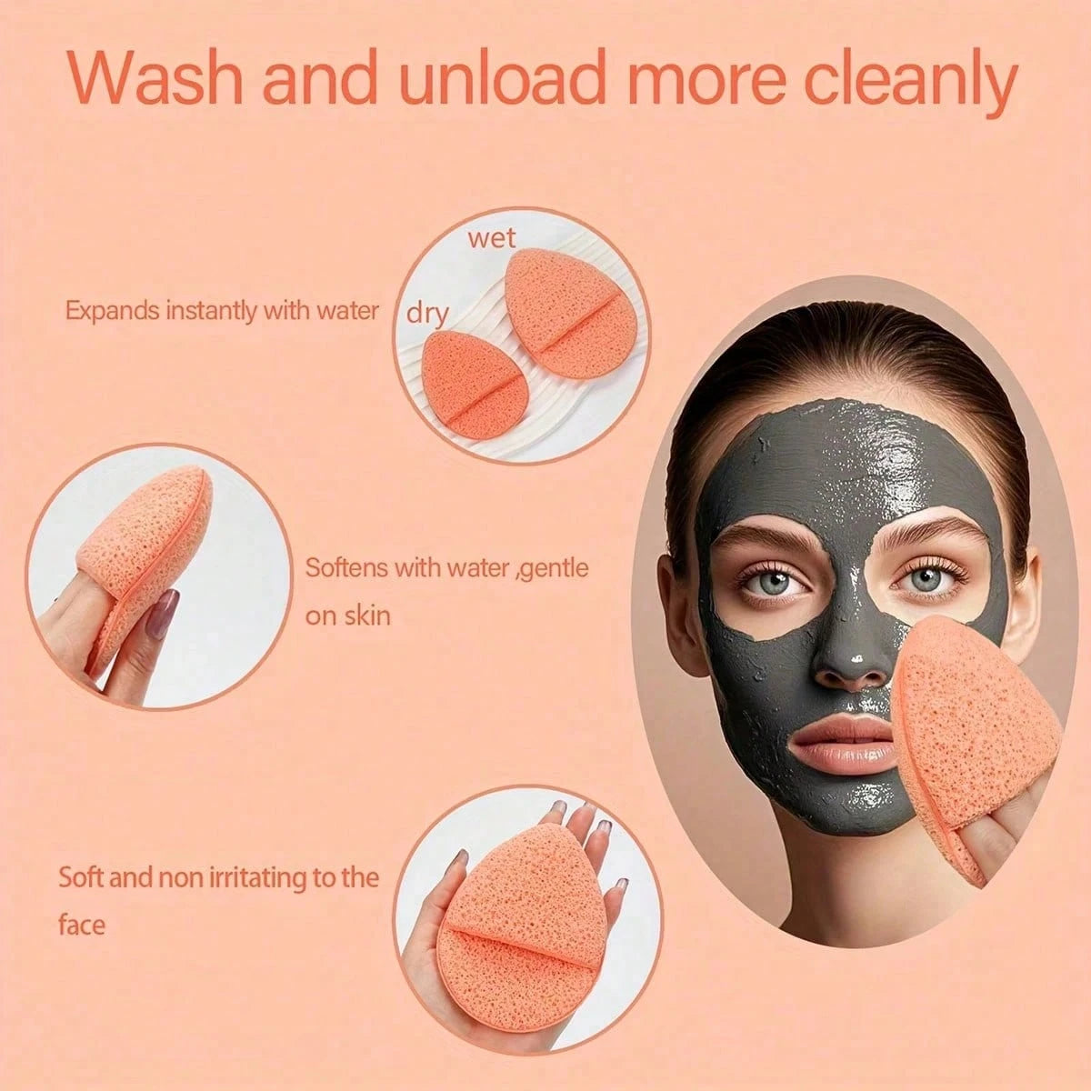1/4/8Pcs Deep Cleansing And Exfoliating Facial Sponge, Random Color And Shape, Reusable, Removes Blackheads And Deep-Seated Dirt That Can Cause Acne, Suitable For Beauty And Skincare