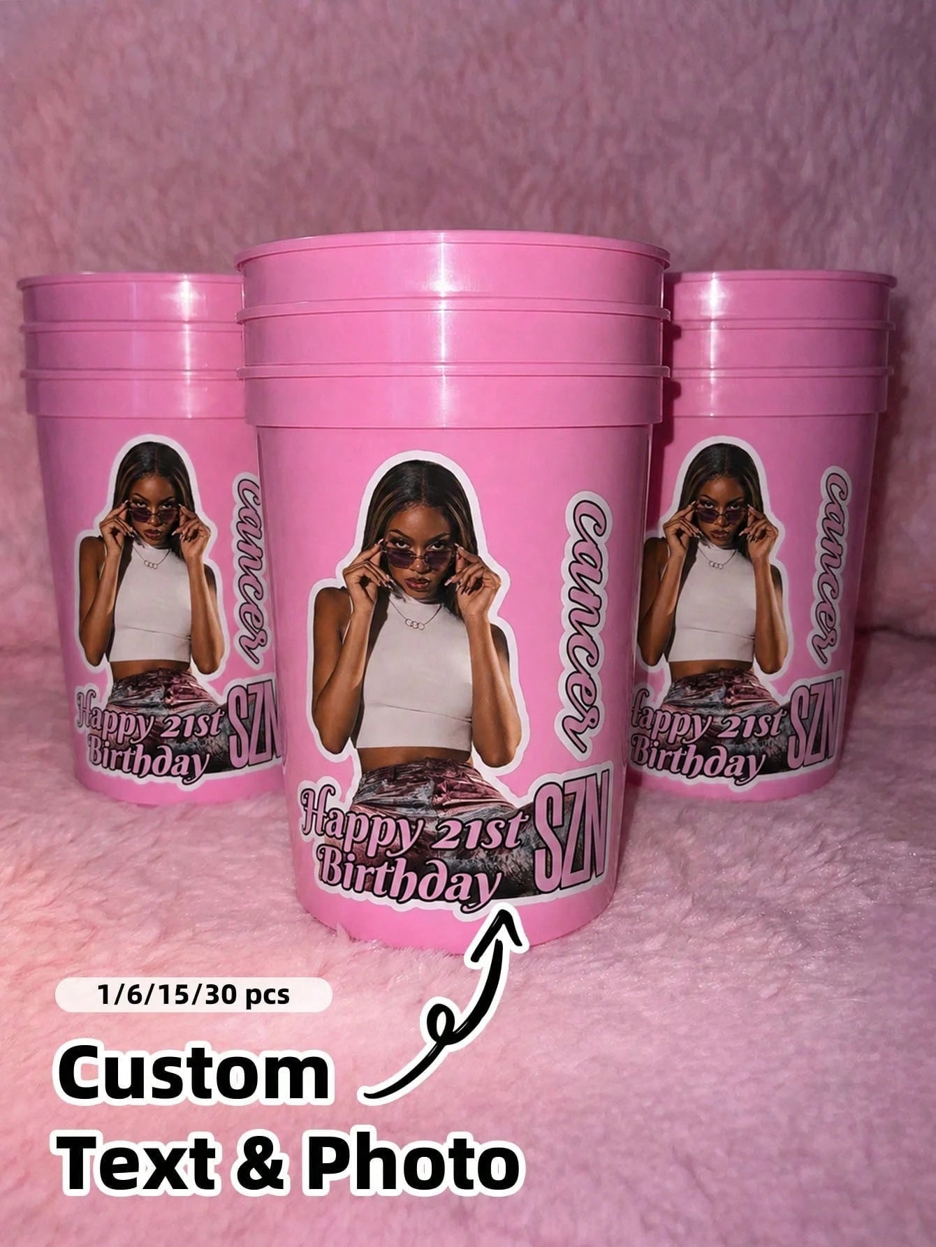 1/6/15/30pcs Personalized Custom Portrait Photo Stickers, Custom Portrait Stickers, Custom Text Stickers, Her Exclusive Stickers, Personalized Stickers, Waterproof & Oil-Resistant, Perfect For Birthda