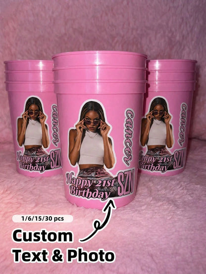 1/6/15/30pcs Personalized Custom Portrait Photo Stickers, Custom Portrait Stickers, Custom Text Stickers, Her Exclusive Stickers, Personalized Stickers, Waterproof & Oil-Resistant, Perfect For Birthda