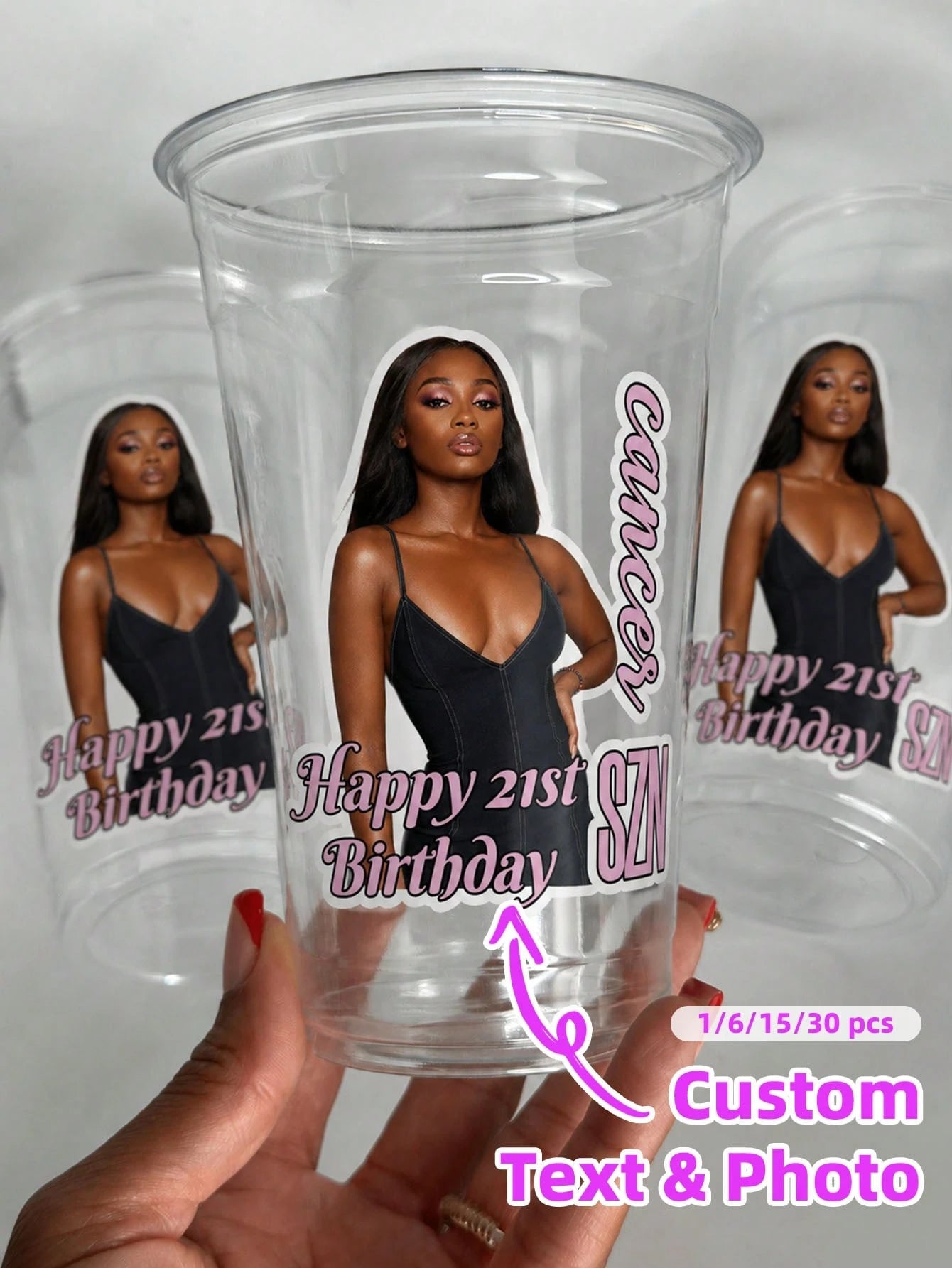 1/6/15/30pcs Personalized Custom Portrait Photo Stickers, Custom Portrait Stickers, Custom Text Stickers, Her Exclusive Stickers, Personalized Stickers, Waterproof & Oil-Resistant, Perfect For Birthda