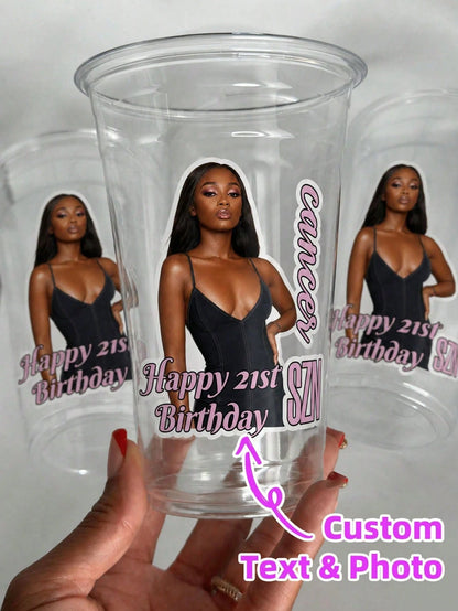 1/6/15/30pcs Personalized Custom Portrait Photo Stickers, Custom Portrait Stickers, Custom Text Stickers, Her Exclusive Stickers, Personalized Stickers, Waterproof & Oil-Resistant, Perfect For Birthda