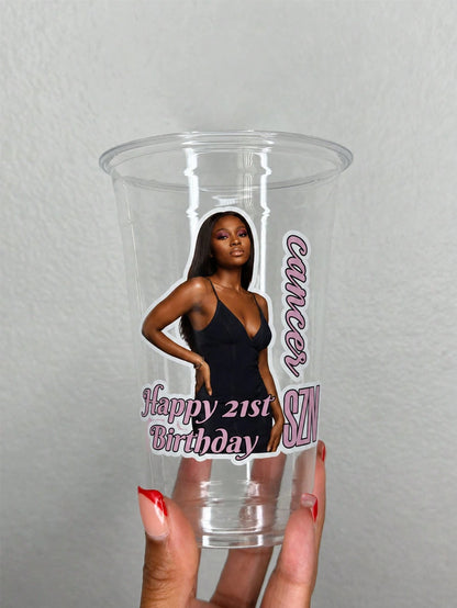 1/6/15/30pcs Personalized Custom Portrait Photo Stickers, Custom Portrait Stickers, Custom Text Stickers, Her Exclusive Stickers, Personalized Stickers, Waterproof & Oil-Resistant, Perfect For Birthda