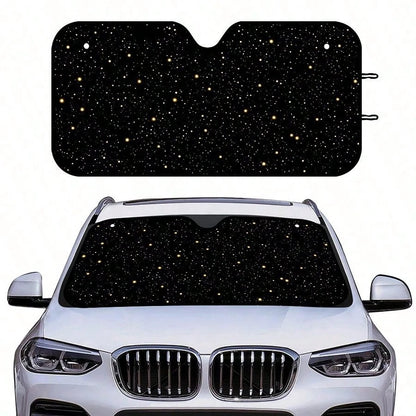 1 Car Windshield Sunshade, Starry Sky Design. Provides UV Protection For The Front Windshield, Helps Maintain A Cool Temperature In Summer, Easy To Install And Store, Suitable For Most Vehicles