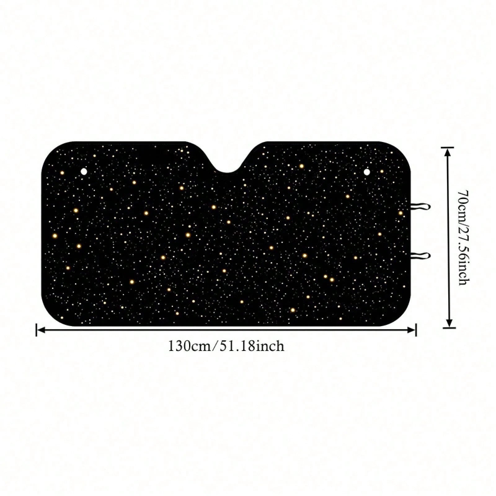 1 Car Windshield Sunshade, Starry Sky Design. Provides UV Protection For The Front Windshield, Helps Maintain A Cool Temperature In Summer, Easy To Install And Store, Suitable For Most Vehicles