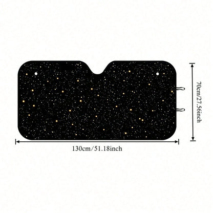 1 Car Windshield Sunshade, Starry Sky Design. Provides UV Protection For The Front Windshield, Helps Maintain A Cool Temperature In Summer, Easy To Install And Store, Suitable For Most Vehicles