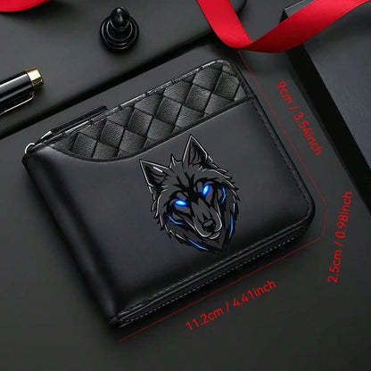 1 Men's Luxury PU Wallet| Black, Zipper Closure, Multiple Card Slots, Large Capacity, Stitching Design- Perfect Gift For Father, Husband, Brother