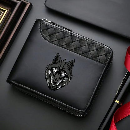 1 Men's Luxury PU Wallet| Black, Zipper Closure, Multiple Card Slots, Large Capacity, Stitching Design- Perfect Gift For Father, Husband, Brother