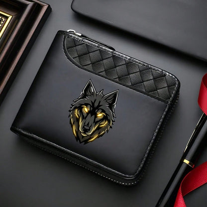 1 Men's Luxury PU Wallet| Black, Zipper Closure, Multiple Card Slots, Large Capacity, Stitching Design- Perfect Gift For Father, Husband, Brother