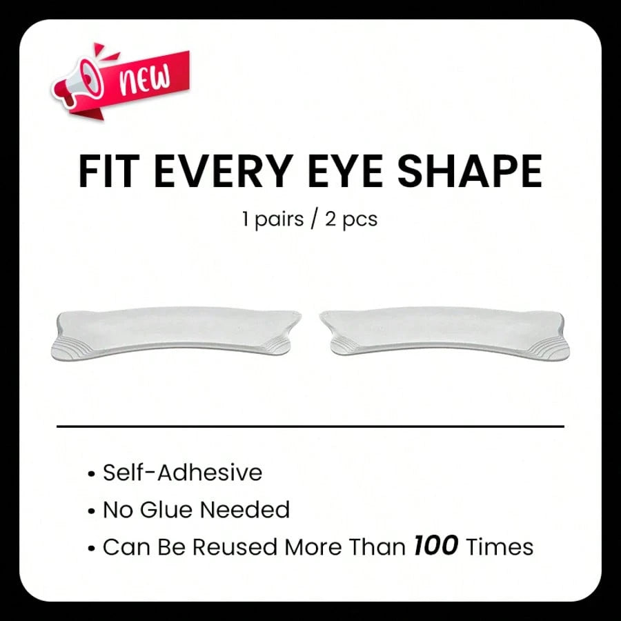 1 Pair/2 Pieces, New Reusable Self-Adhesive Silicone Eye Pads, Suitable For Eyelash Extension, Eyelash Tinting, Eyelash Lift, Silicone Eyelash Pads, Eyelash Extension Pads, Eyelash Pads, Eyelash Exten