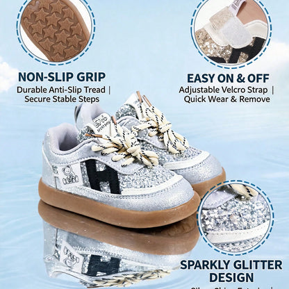 1 Pair Baby Sports Shoes, Spring/Autumn Fashion New Kids White Sneakers, Soft Sole Anti-Slip Boys Casual Board Shoes, Breathable Infant Shoes, Soft Upper Breathable Sports Shoes, Suitable For Boys And