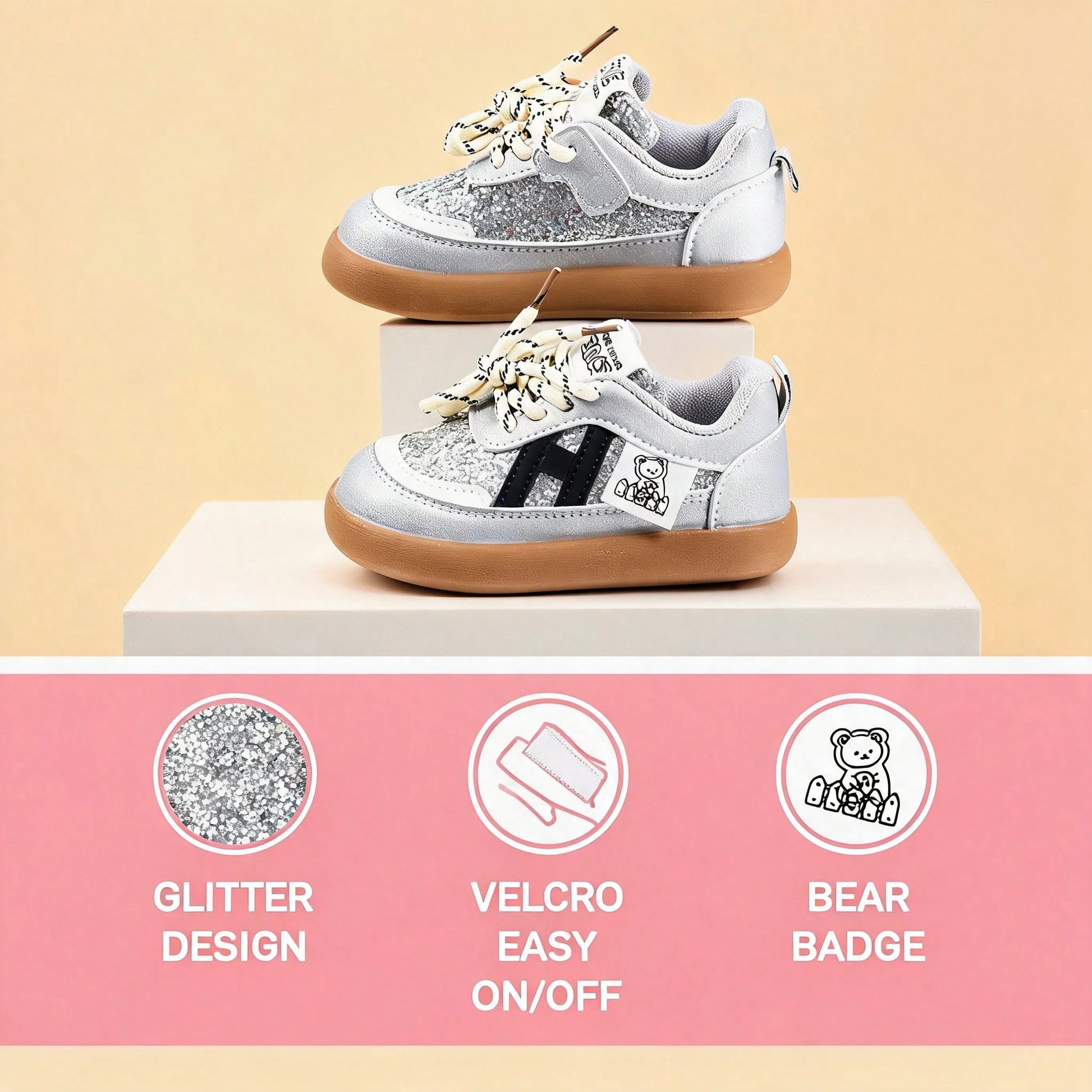 1 Pair Baby Sports Shoes, Spring/Autumn Fashion New Kids White Sneakers, Soft Sole Anti-Slip Boys Casual Board Shoes, Breathable Infant Shoes, Soft Upper Breathable Sports Shoes, Suitable For Boys And