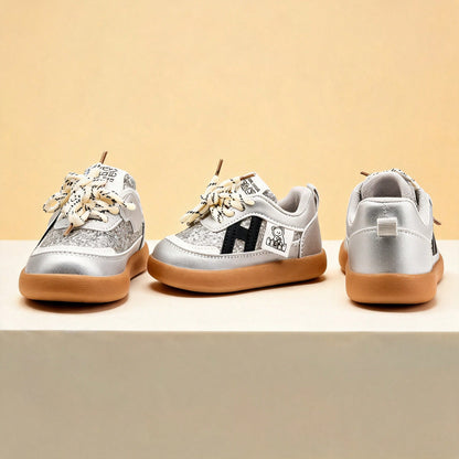 1 Pair Baby Sports Shoes, Spring/Autumn Fashion New Kids White Sneakers, Soft Sole Anti-Slip Boys Casual Board Shoes, Breathable Infant Shoes, Soft Upper Breathable Sports Shoes, Suitable For Boys And