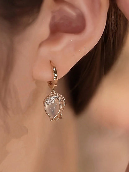 1 Pair Creative Faux Opal Tulip Shaped Earrings, Cute Earrings Suitable For Girls, Fashion Lovers, Weddings And Halloween,Summer,Jewellery