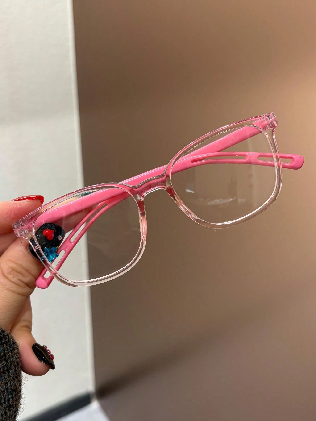 1 Pair Kids Cute Colorful Square Clear Lens Glasses, Suitable For Daily Reading, Outings, Gifts, Transparent Glasses For Back To School Accessories, Casual, Suitable For Boys And Girls, Daily Life, Re