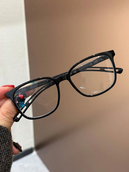 1 Pair Kids Cute Colorful Square Clear Lens Glasses, Suitable For Daily Reading, Outings, Gifts, Transparent Glasses For Back To School Accessories, Casual, Suitable For Boys And Girls, Daily Life, Re