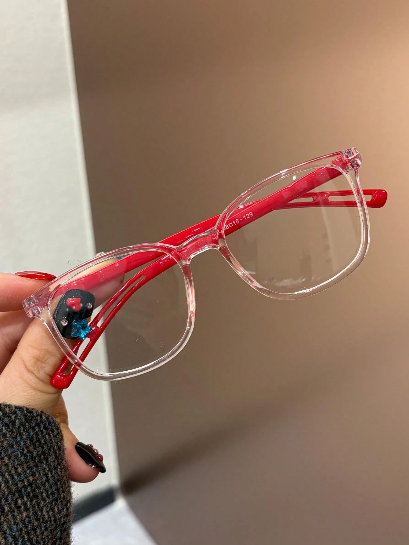 1 Pair Kids Cute Colorful Square Clear Lens Glasses, Suitable For Daily Reading, Outings, Gifts, Transparent Glasses For Back To School Accessories, Casual, Suitable For Boys And Girls, Daily Life, Re