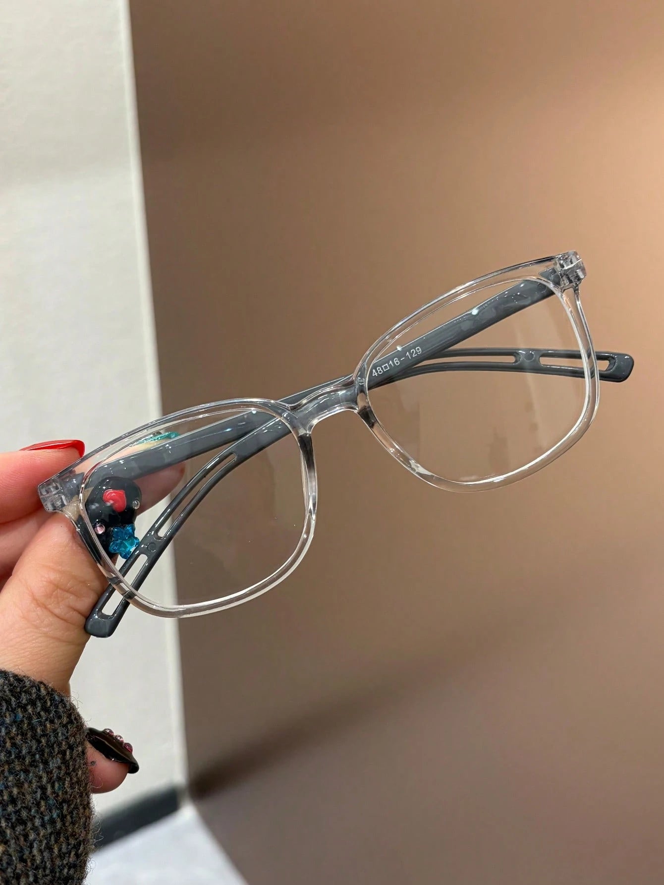 1 Pair Kids Cute Colorful Square Clear Lens Glasses, Suitable For Daily Reading, Outings, Gifts, Transparent Glasses For Back To School Accessories, Casual, Suitable For Boys And Girls, Daily Life, Re