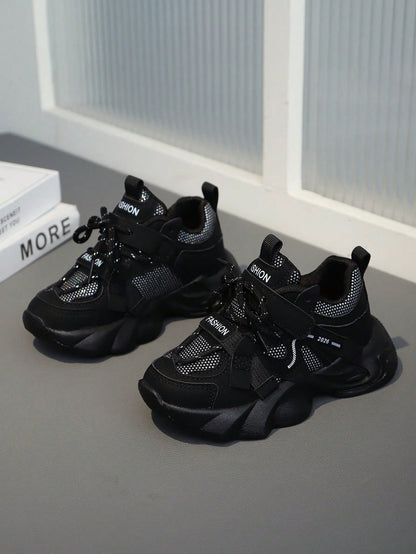 1 Pair Kids' Fashion Sports Shoes, Durable Shock-Absorbing Girls' Tennis Shoes, Spring/Autumn, Recommended To Buy One Size Up